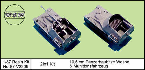 1/87 Selfpropelled 10,5 cm Howitzer Wespe & Ammunition Carrier