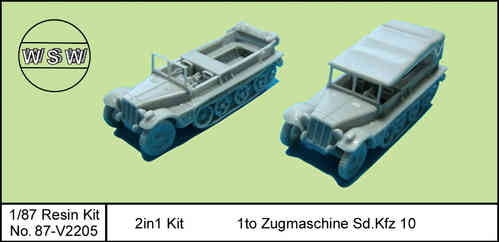 1/87 1to Zugmaschine Sd.Kfz 10 (Verdeck offen & geschlossen)