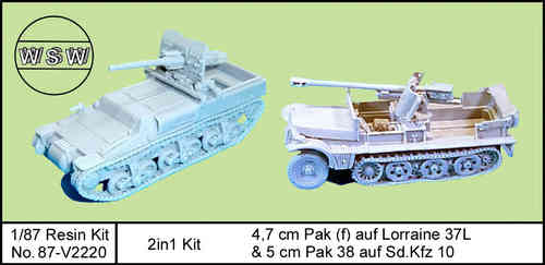 1/87 4,7 cm Pak (f) auf Lorraine 37L & 5 cm Pak 38 auf Sd.Kfz 10